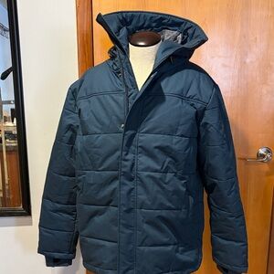 Men's Hoodlamb Short  Dark Blue Puffer Jacket Size XL With Dust Bag